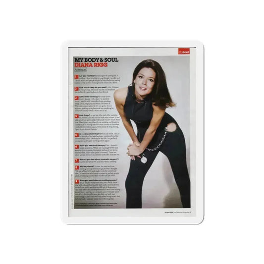 Diana Rigg #57 (Vintage Female Icon) Refrigerator Magnet 6 Inch Die-Cut - The Sticker Space