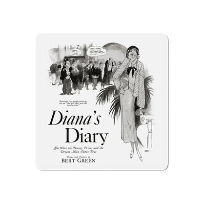 Diana's Diary, Liberty magazine, August 6, 1932 (Magazine Illustration) Refrigerator Magnet 5 Inch Die-Cut - The Sticker Space