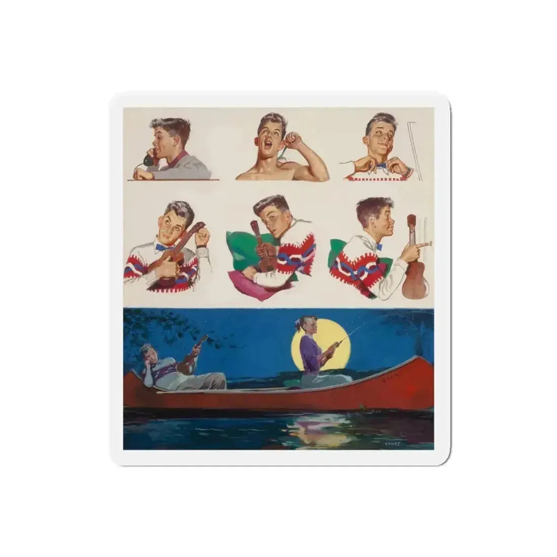 Diana, The American Weekly cover, June 7, 1953 (Magazine Illustration) Refrigerator Magnet 6 Inch Die-Cut - The Sticker Space