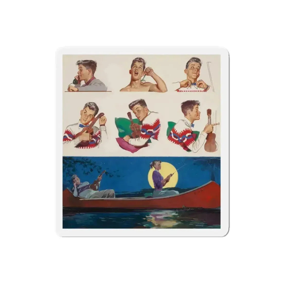 Diana, The American Weekly cover, June 7, 1953 (Magazine Illustration) Refrigerator Magnet - The Sticker Space