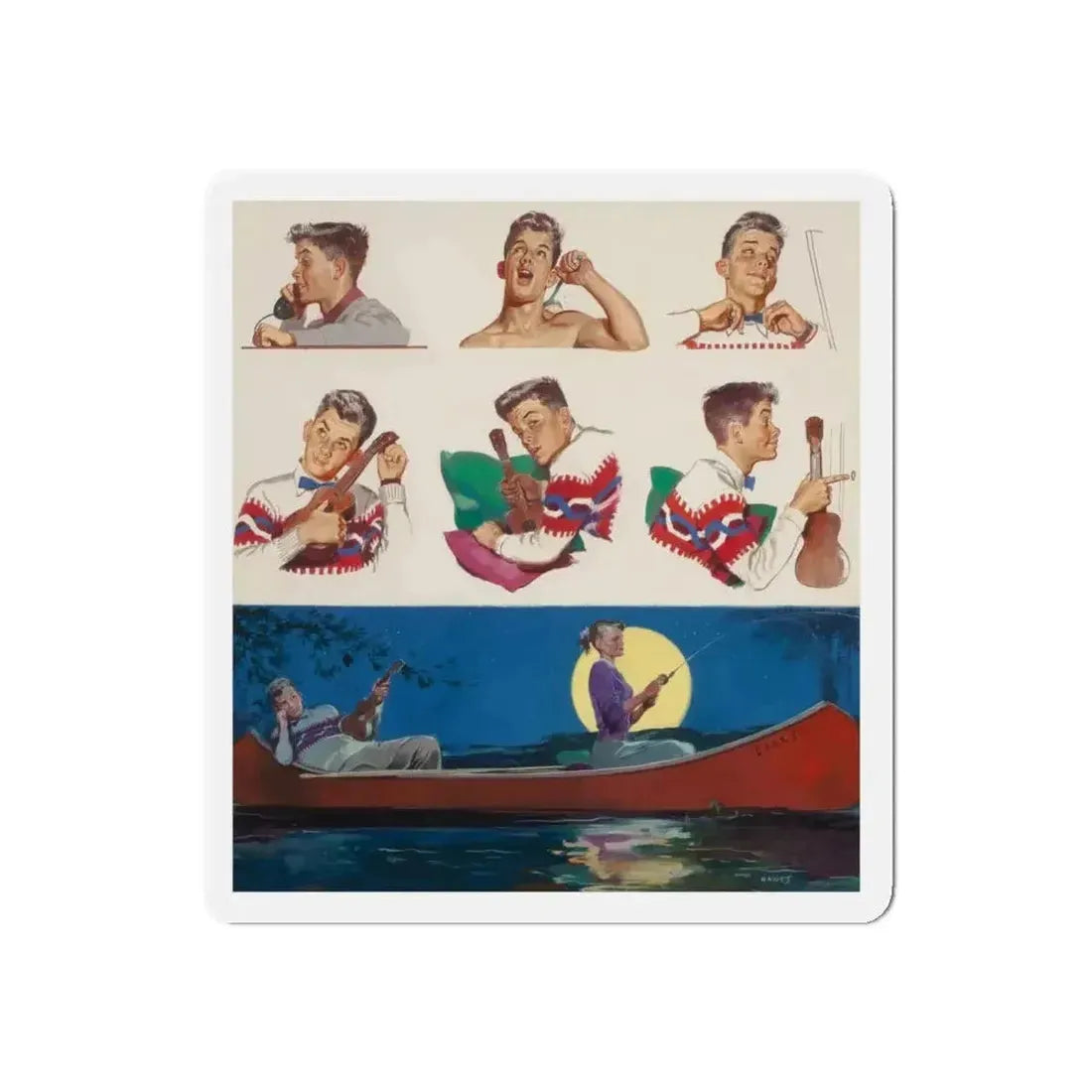 Diana, The American Weekly cover, June 7, 1953 (Magazine Illustration) Refrigerator Magnet - The Sticker Space