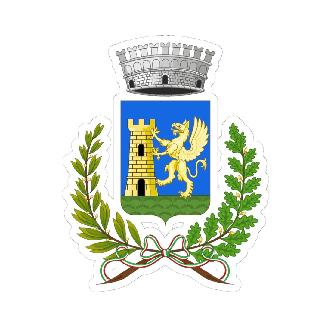 Diano Arentino-Stemma (Italy) (Coat of Arms) STICKER Vinyl Kiss-Cut Decal 4 Inch White - The Sticker Space