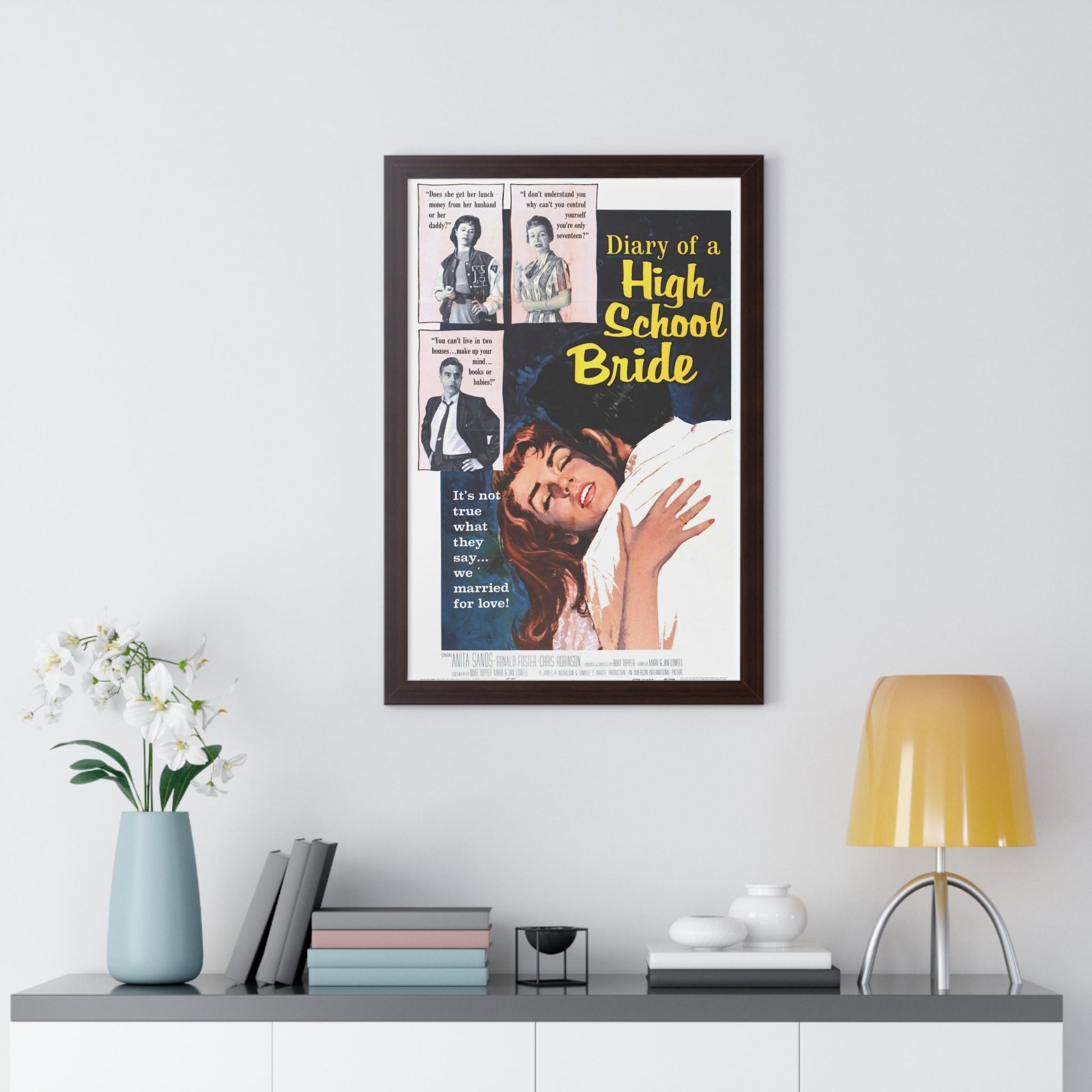 DIARY OF A HIGH SCHOOL BRIDE 1959 - Framed Movie Poster-The Sticker Space