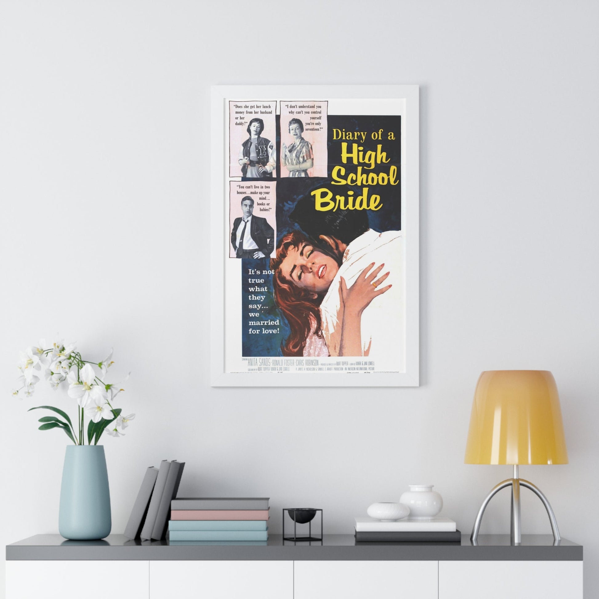 DIARY OF A HIGH SCHOOL BRIDE 1959 - Framed Movie Poster-The Sticker Space