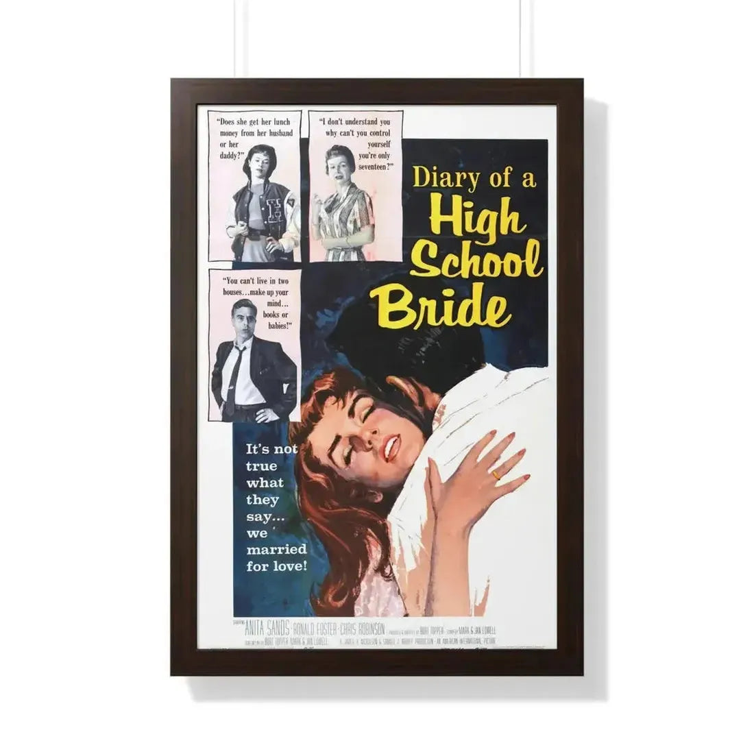DIARY OF A HIGH SCHOOL BRIDE 1959 - Framed Movie Poster - The Sticker Space