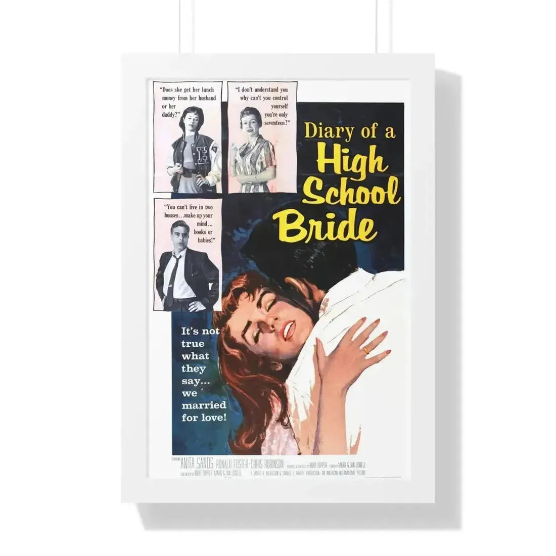 DIARY OF A HIGH SCHOOL BRIDE 1959 - Framed Movie Poster - The Sticker Space