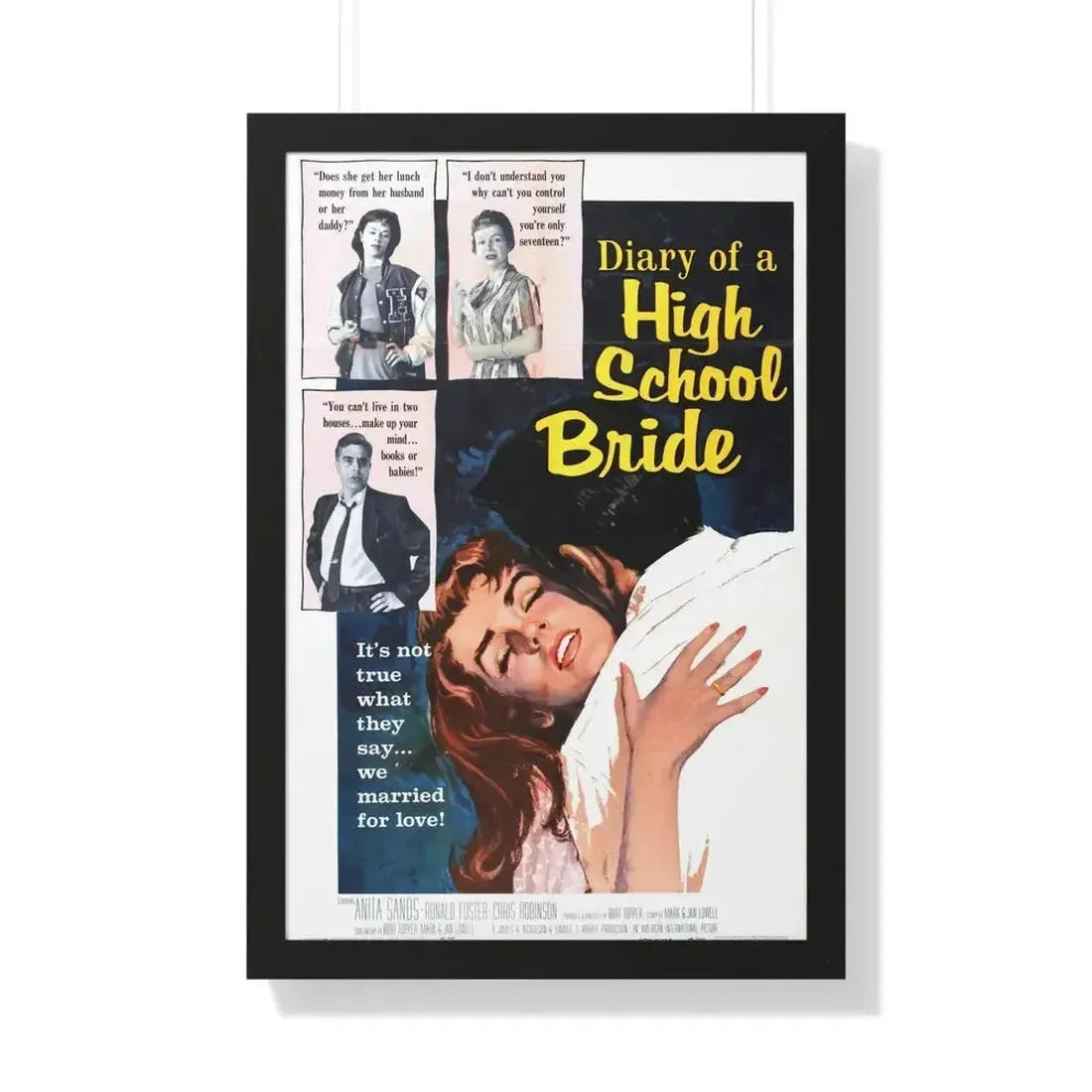 DIARY OF A HIGH SCHOOL BRIDE 1959 - Framed Movie Poster - The Sticker Space