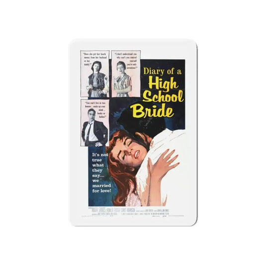 DIARY OF A HIGH SCHOOL BRIDE 1959 Movie Poster - Refrigerator Magnet 6 Inch - The Sticker Space