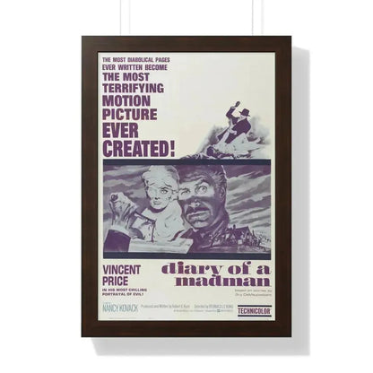 DIARY OF A MADMAN 1963 - Framed Movie Poster 16″ x 24″ Walnut - The Sticker Space