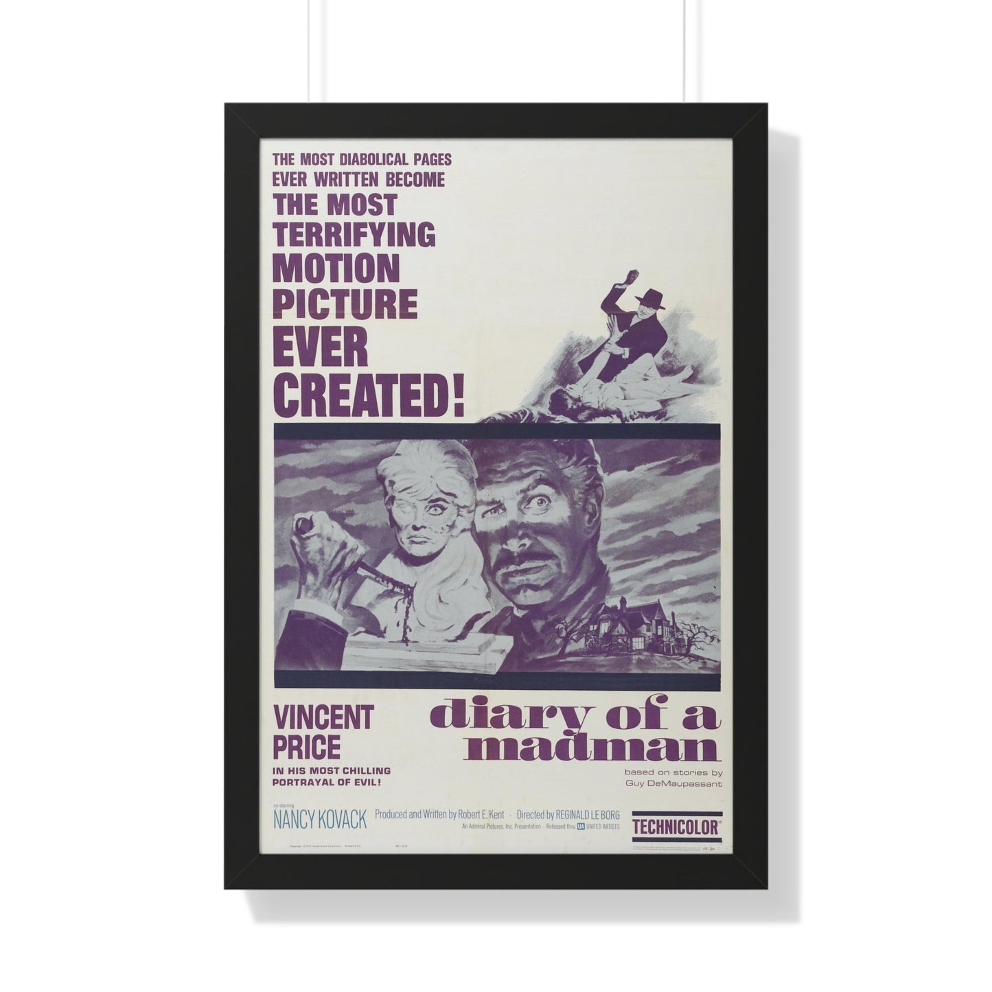 DIARY OF A MADMAN 1963 - Framed Movie Poster-20" x 30"-The Sticker Space