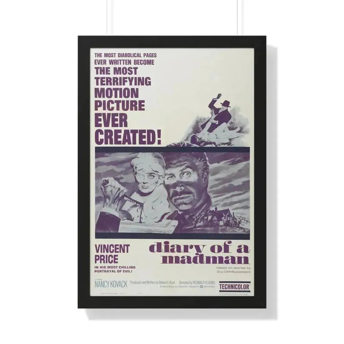 DIARY OF A MADMAN 1963 - Framed Movie Poster 20" x 30" Black - The Sticker Space