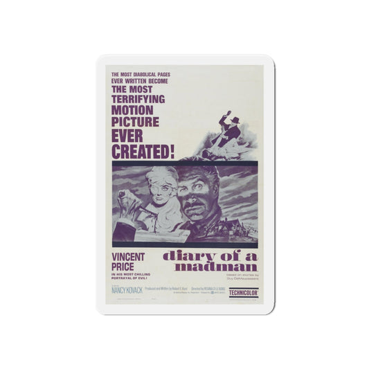 DIARY OF A MADMAN 1963 Movie Poster - Die-Cut Magnet-6 × 6"-The Sticker Space