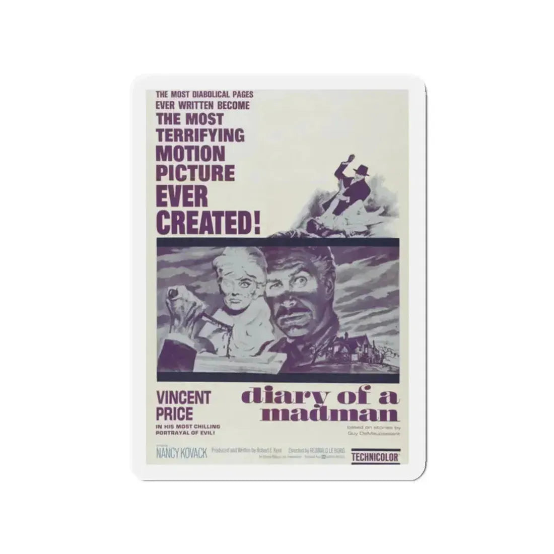 DIARY OF A MADMAN 1963 Movie Poster - Refrigerator Magnet 2 Inch - The Sticker Space