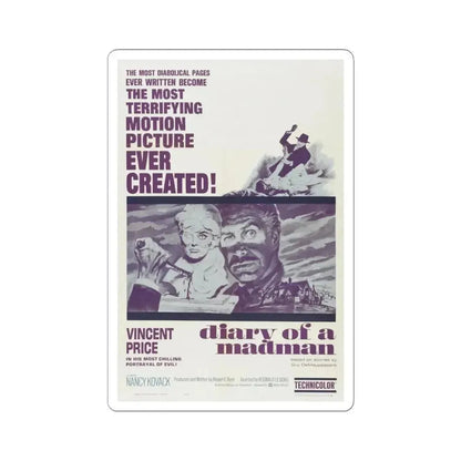 DIARY OF A MADMAN 1963 Movie Poster - STICKER Vinyl Kiss-Cut Decal 6 Inch White - The Sticker Space