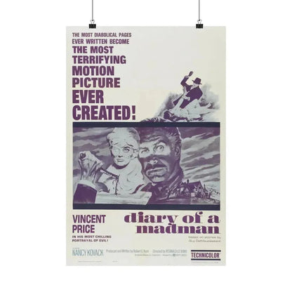 DIARY OF A MADMAN 1963 - Paper Movie Poster - The Sticker Space