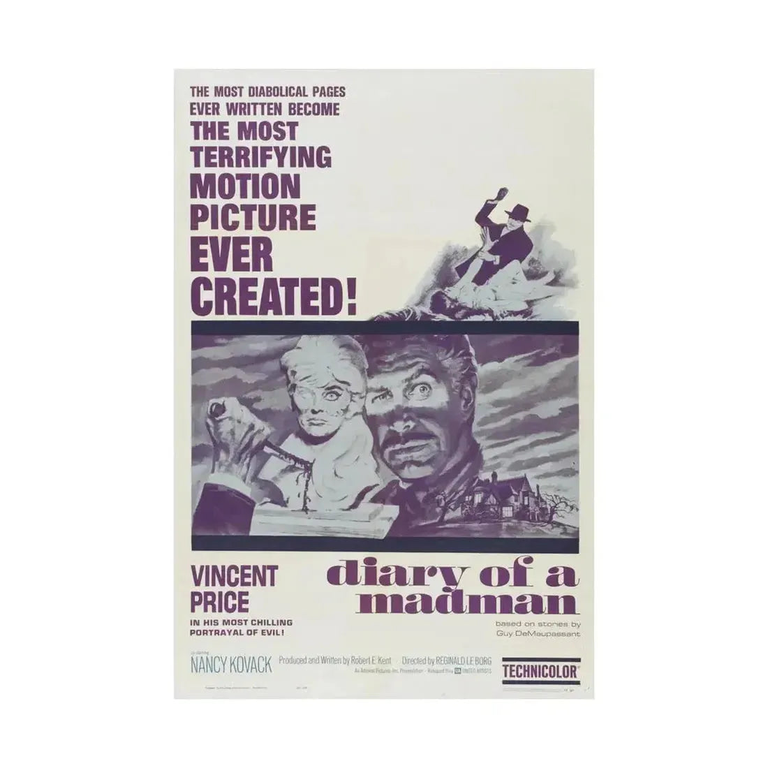 DIARY OF A MADMAN 1963 - Paper Movie Poster - The Sticker Space