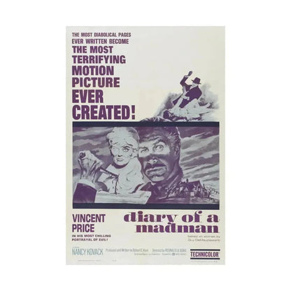 DIARY OF A MADMAN 1963 - Paper Movie Poster - The Sticker Space