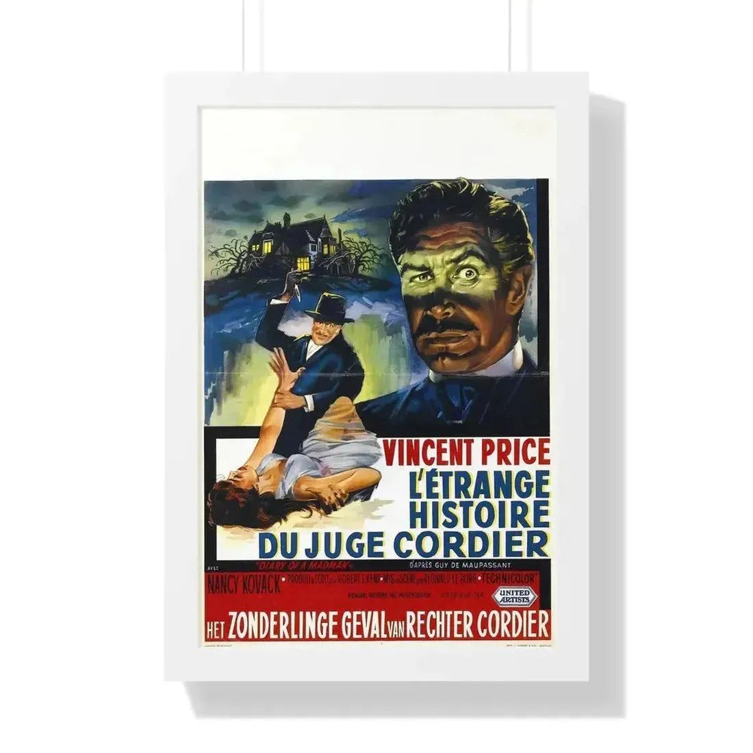 DIARY OF A MADMAN (BELGIAN) 1963 - Framed Movie Poster - The Sticker Space