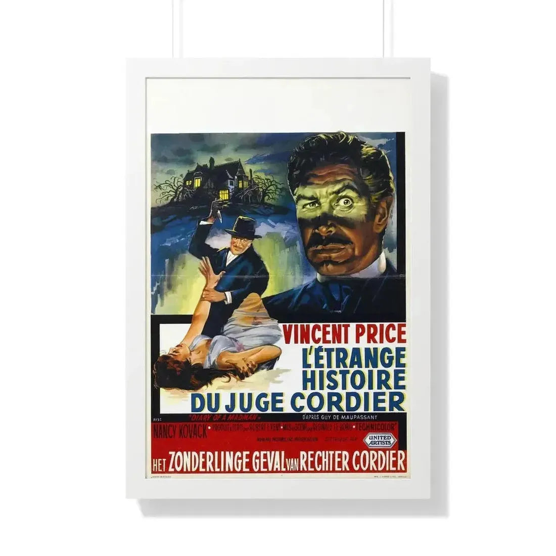 DIARY OF A MADMAN (BELGIAN) 1963 - Framed Movie Poster - The Sticker Space