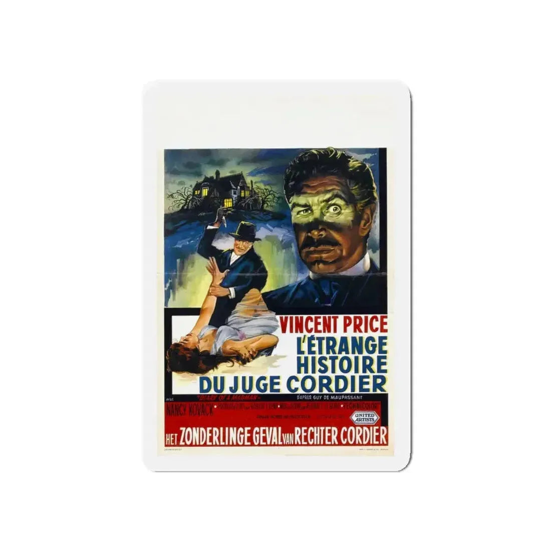 DIARY OF A MADMAN (BELGIAN) 1963 Movie Poster - Refrigerator Magnet 5 Inch - The Sticker Space