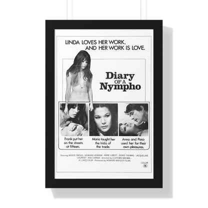 DIARY OF A NYMPHO 1973 - Framed Movie Poster-16″ x 24″-The Sticker Space