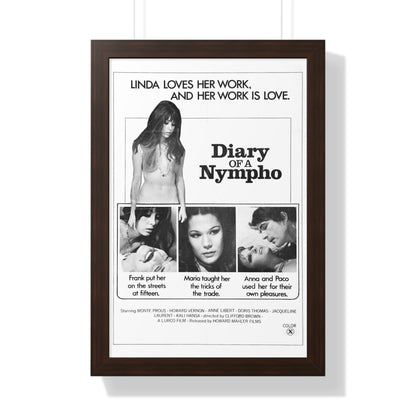 DIARY OF A NYMPHO 1973 - Framed Movie Poster-16″ x 24″-The Sticker Space