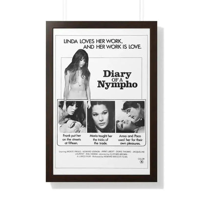 DIARY OF A NYMPHO 1973 - Framed Movie Poster 20" x 30" Walnut - The Sticker Space