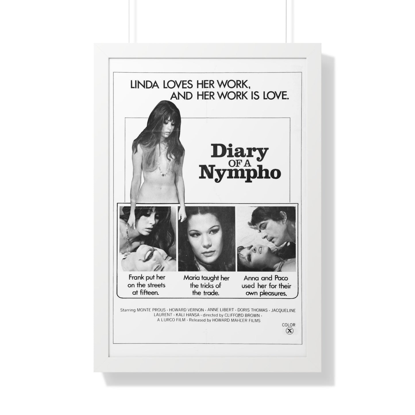 DIARY OF A NYMPHO 1973 - Framed Movie Poster-20" x 30"-The Sticker Space