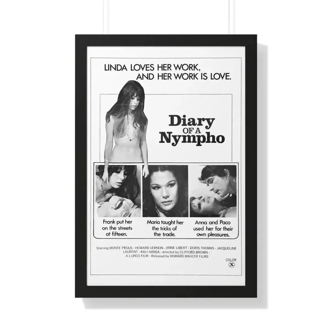 DIARY OF A NYMPHO 1973 - Framed Movie Poster - The Sticker Space