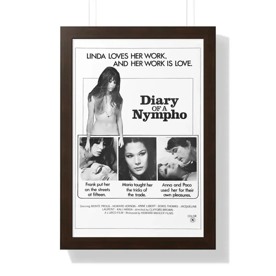 DIARY OF A NYMPHO 1973 - Framed Movie Poster - The Sticker Space