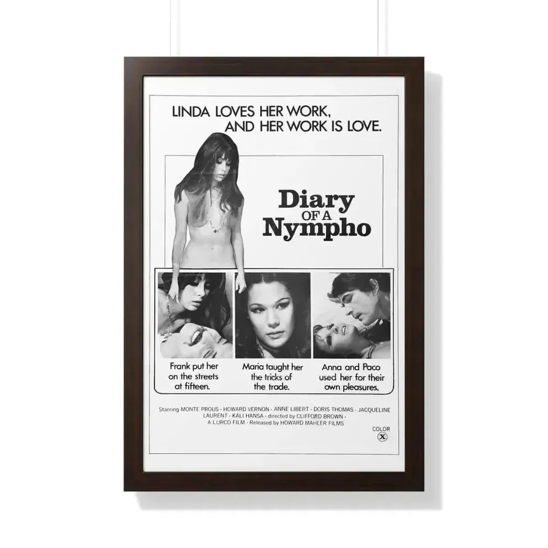 DIARY OF A NYMPHO 1973 - Framed Movie Poster - The Sticker Space