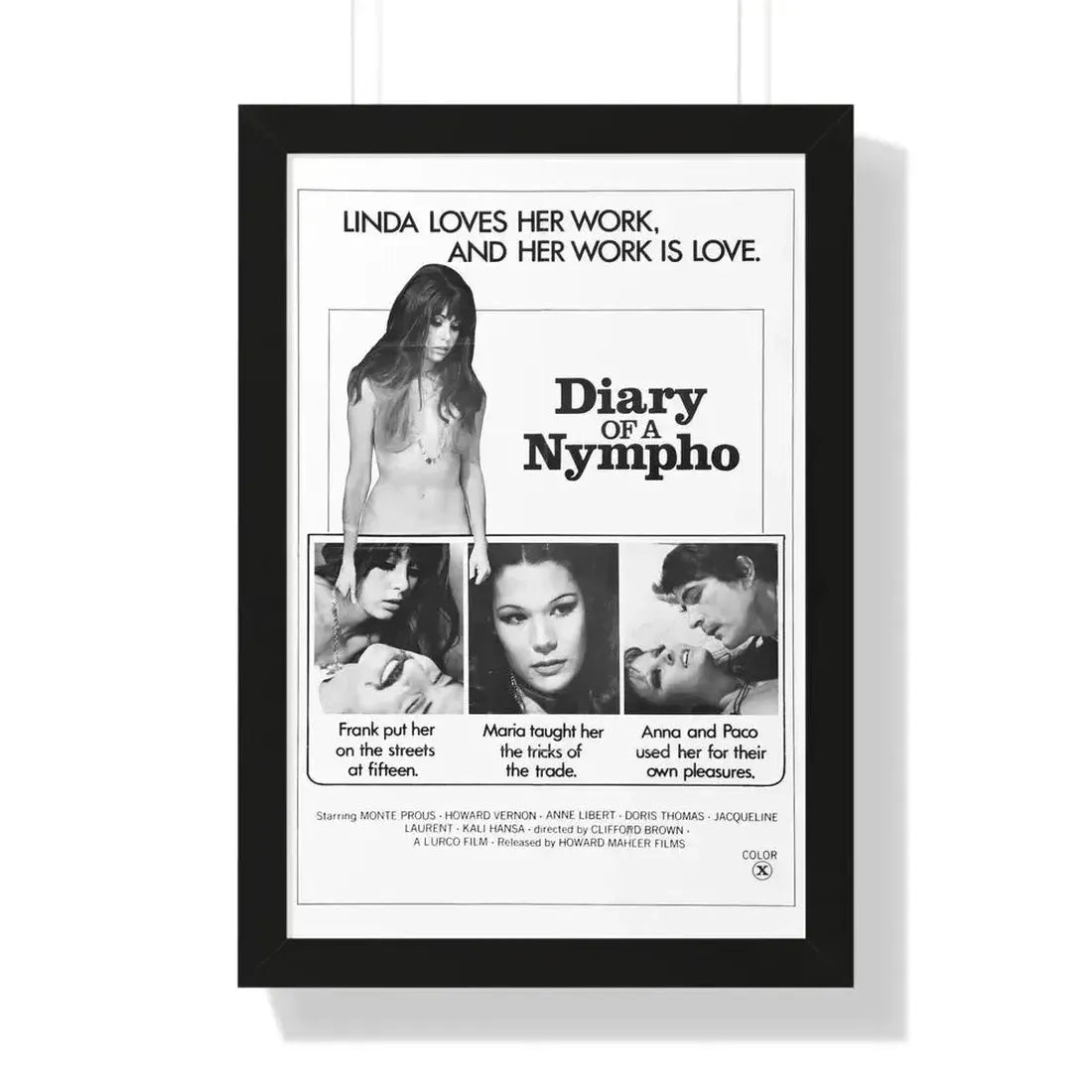 DIARY OF A NYMPHO 1973 - Framed Movie Poster - The Sticker Space