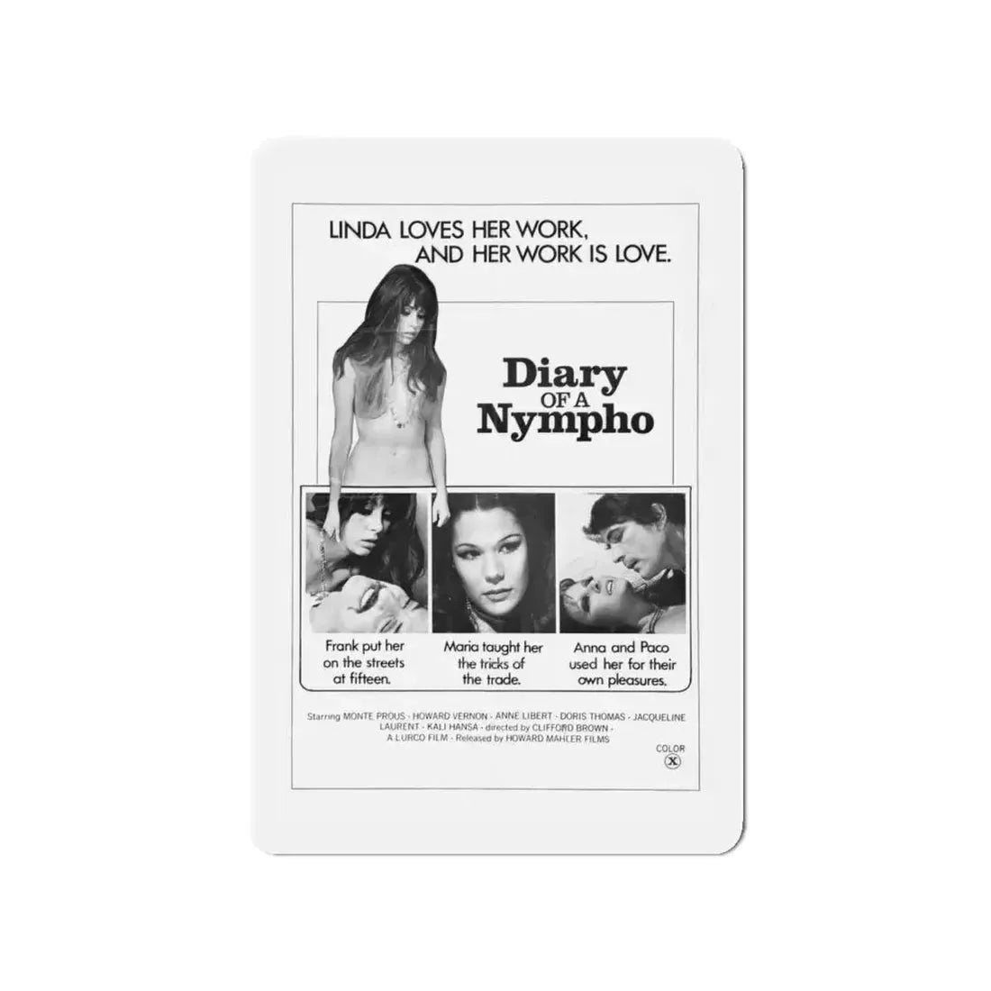 DIARY OF A NYMPHO 1973 Movie Poster - Refrigerator Magnet 4 Inch - The Sticker Space