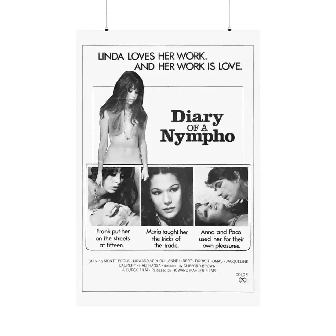 DIARY OF A NYMPHO 1973 - Paper Movie Poster 36" x 54" Matte - The Sticker Space