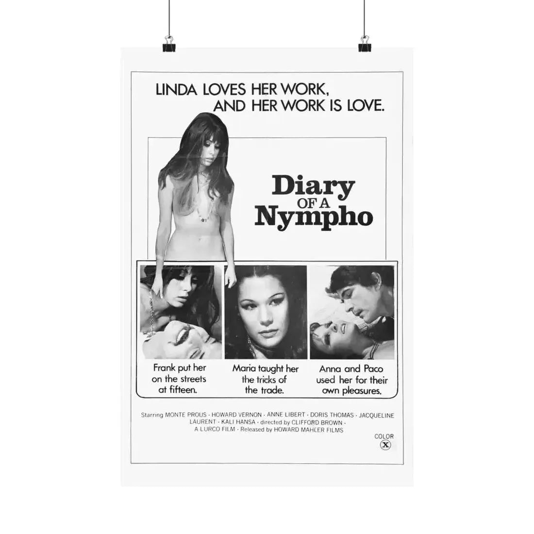 DIARY OF A NYMPHO 1973 - Paper Movie Poster - The Sticker Space