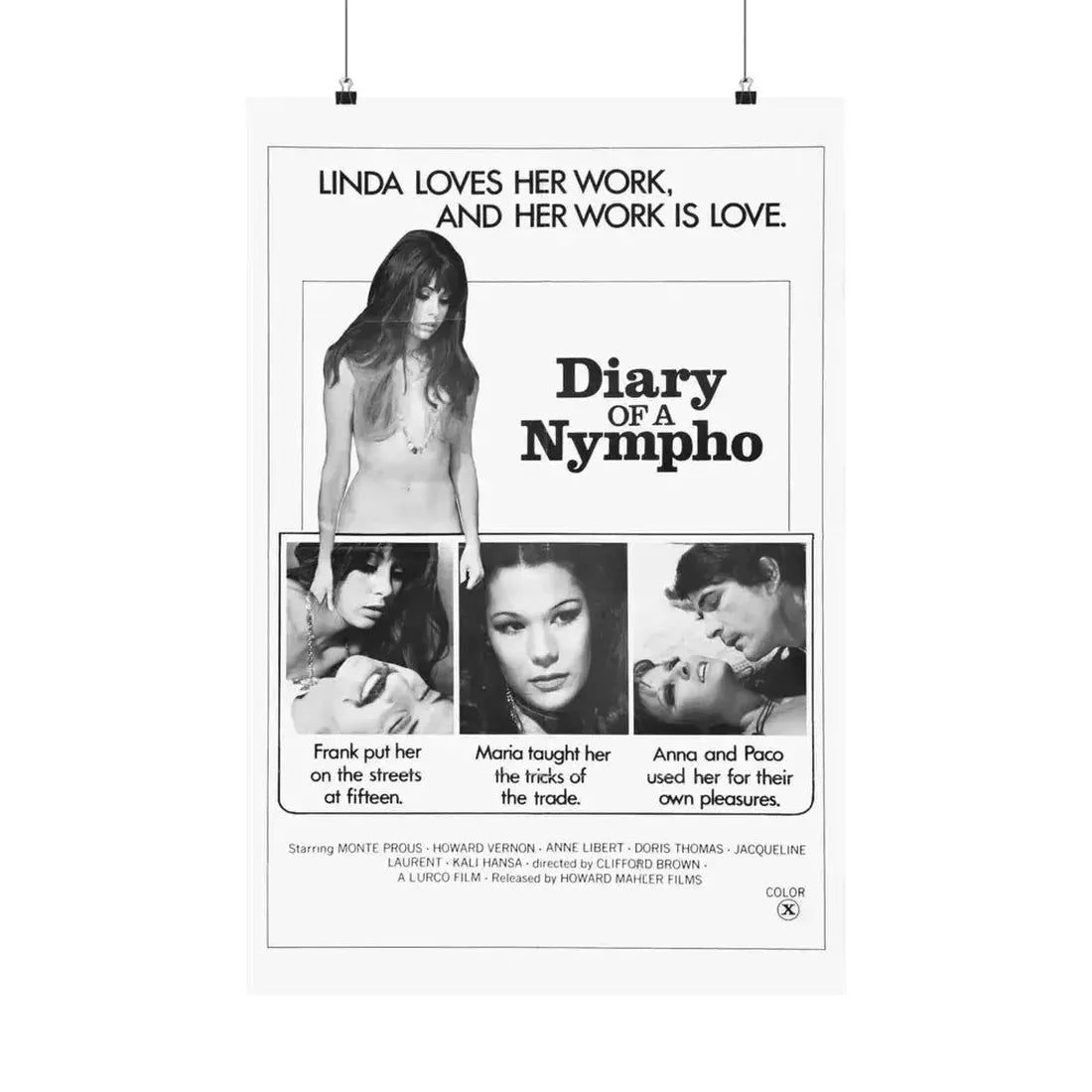 DIARY OF A NYMPHO 1973 - Paper Movie Poster - The Sticker Space