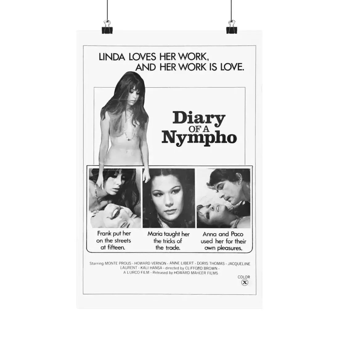 DIARY OF A NYMPHO 1973 - Paper Movie Poster - The Sticker Space