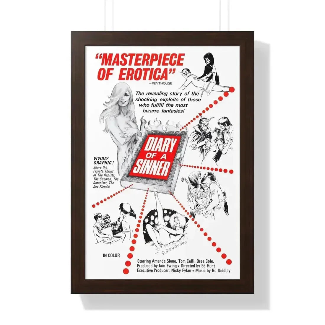 DIARY OF A SINNER 1974 - Framed Movie Poster - The Sticker Space