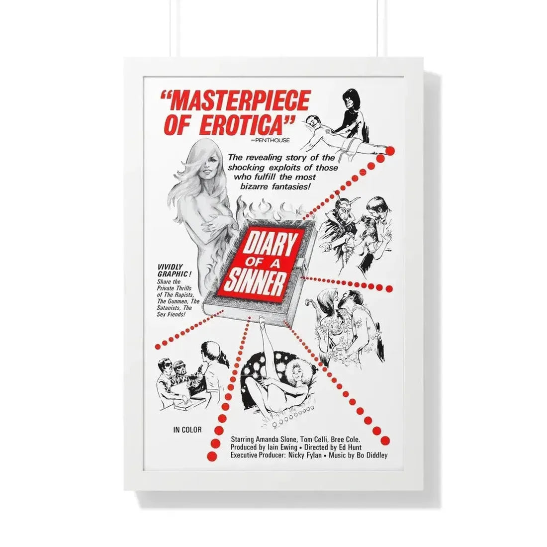 DIARY OF A SINNER 1974 - Framed Movie Poster - The Sticker Space