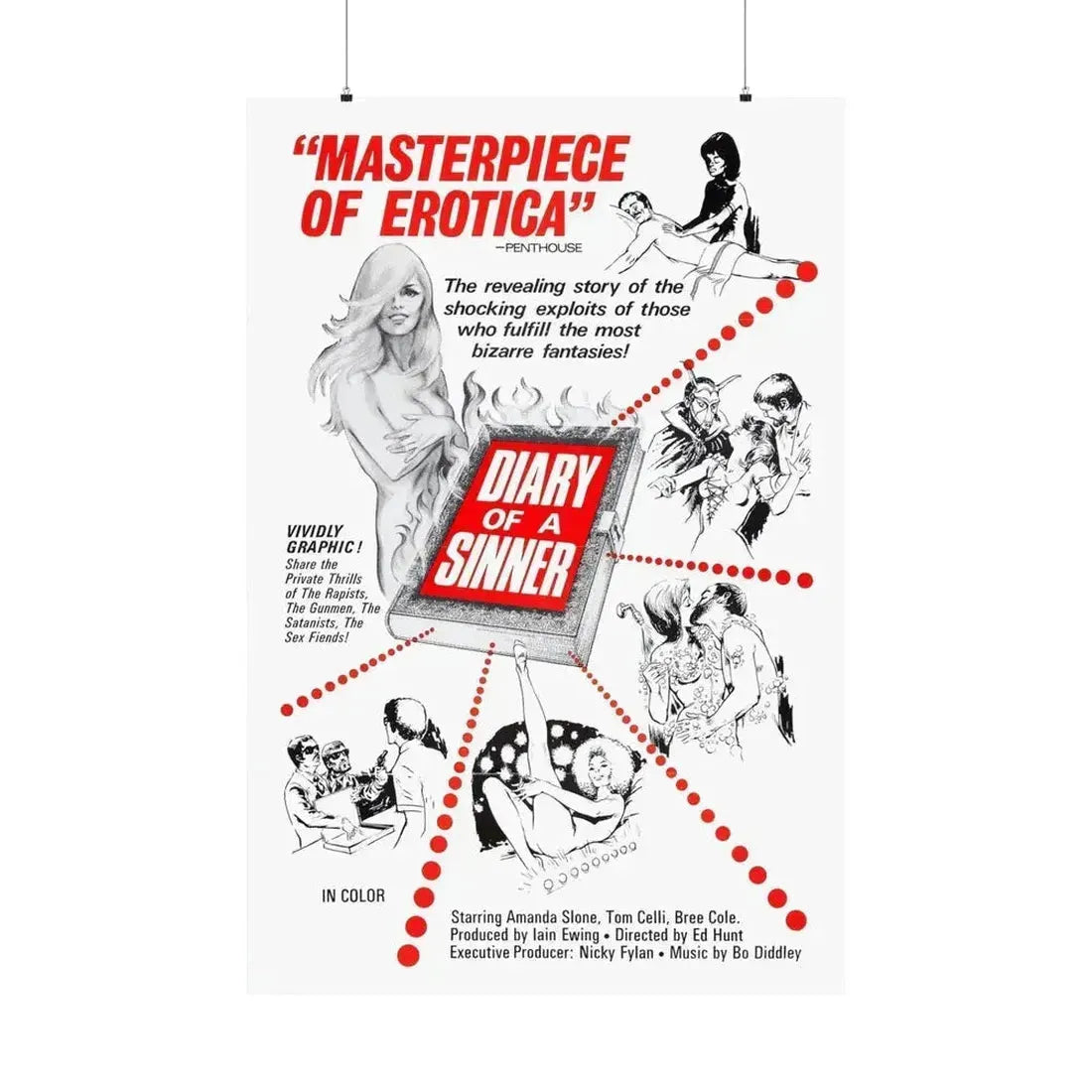 DIARY OF A SINNER 1974 - Paper Movie Poster 36" x 54" Matte - The Sticker Space