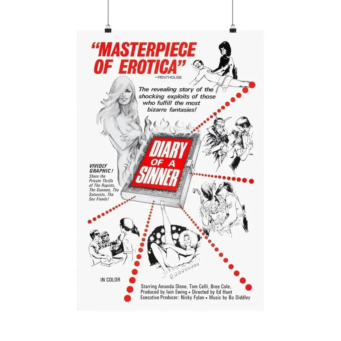 DIARY OF A SINNER 1974 - Paper Movie Poster - The Sticker Space