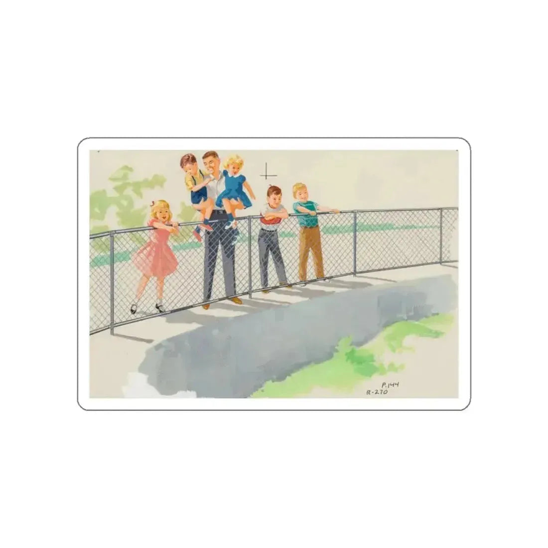 Dick and Jane Fun With Our Friends, interior illustration (1), 1965 (Magazine Illustration) STICKER Vinyl Die-Cut Decal - The Sticker Space