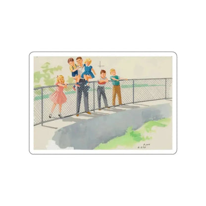 Dick and Jane Fun With Our Friends, interior illustration (1), 1965 (Magazine Illustration) STICKER Vinyl Die-Cut Decal - The Sticker Space