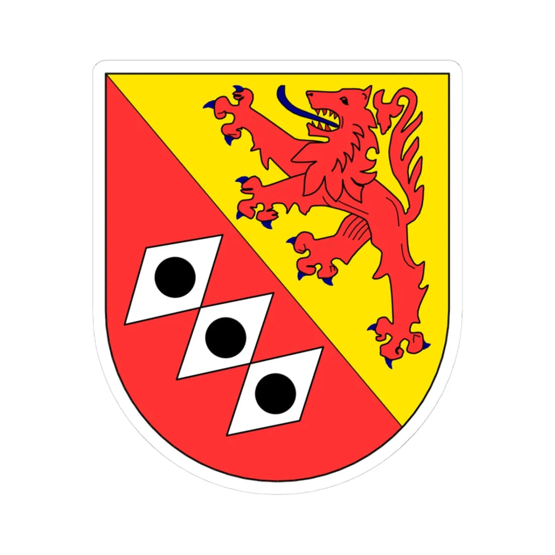 DickesbachWappen (Germany) (Coat of Arms) STICKER Vinyl Kiss-Cut Decal 3 Inch White - The Sticker Space