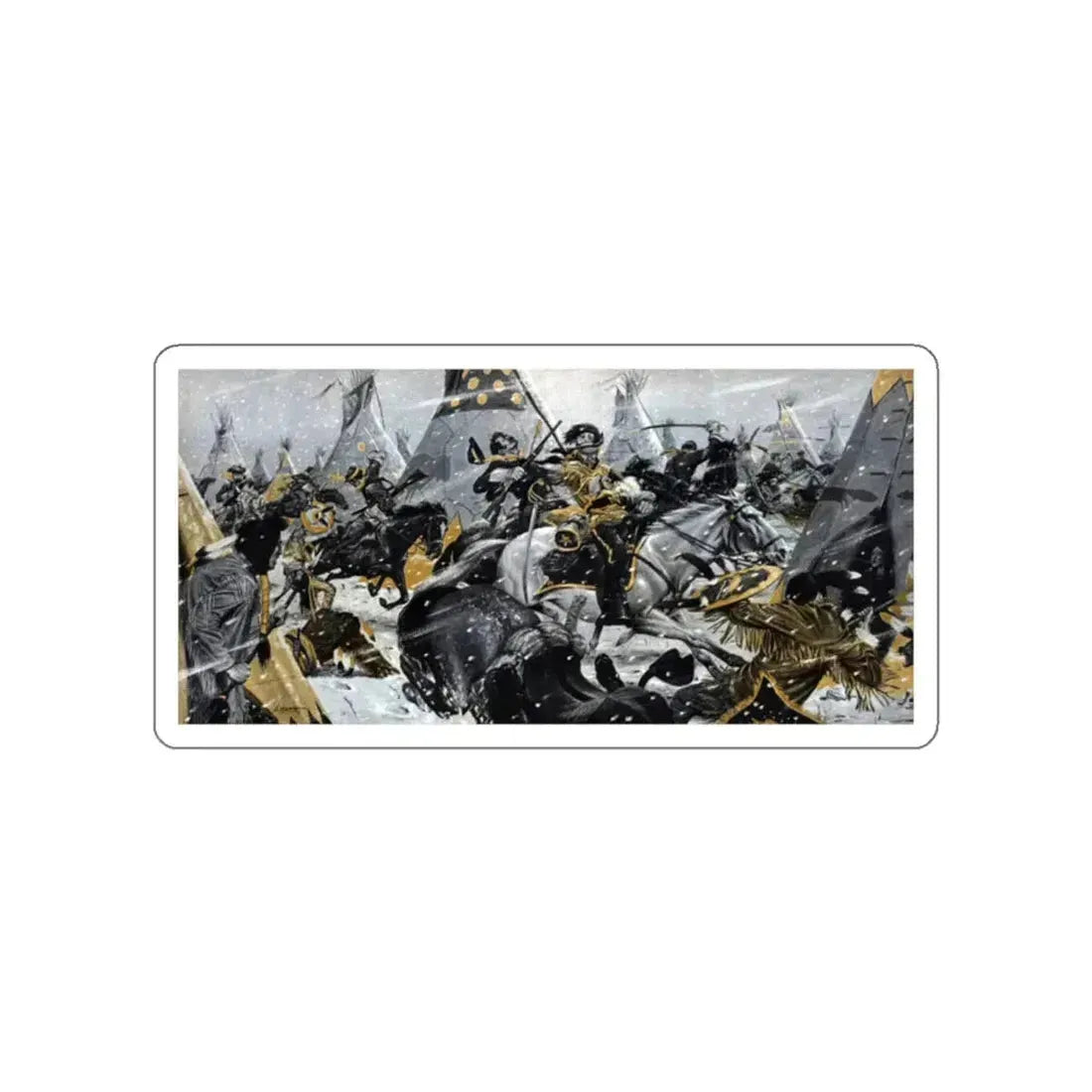 Did a Woman Die With Custer, Cavalier magazine, July 1958 (Magazine Illustration) STICKER Vinyl Die-Cut Decal White Die-Cut 2 Inch - The Sticker Space