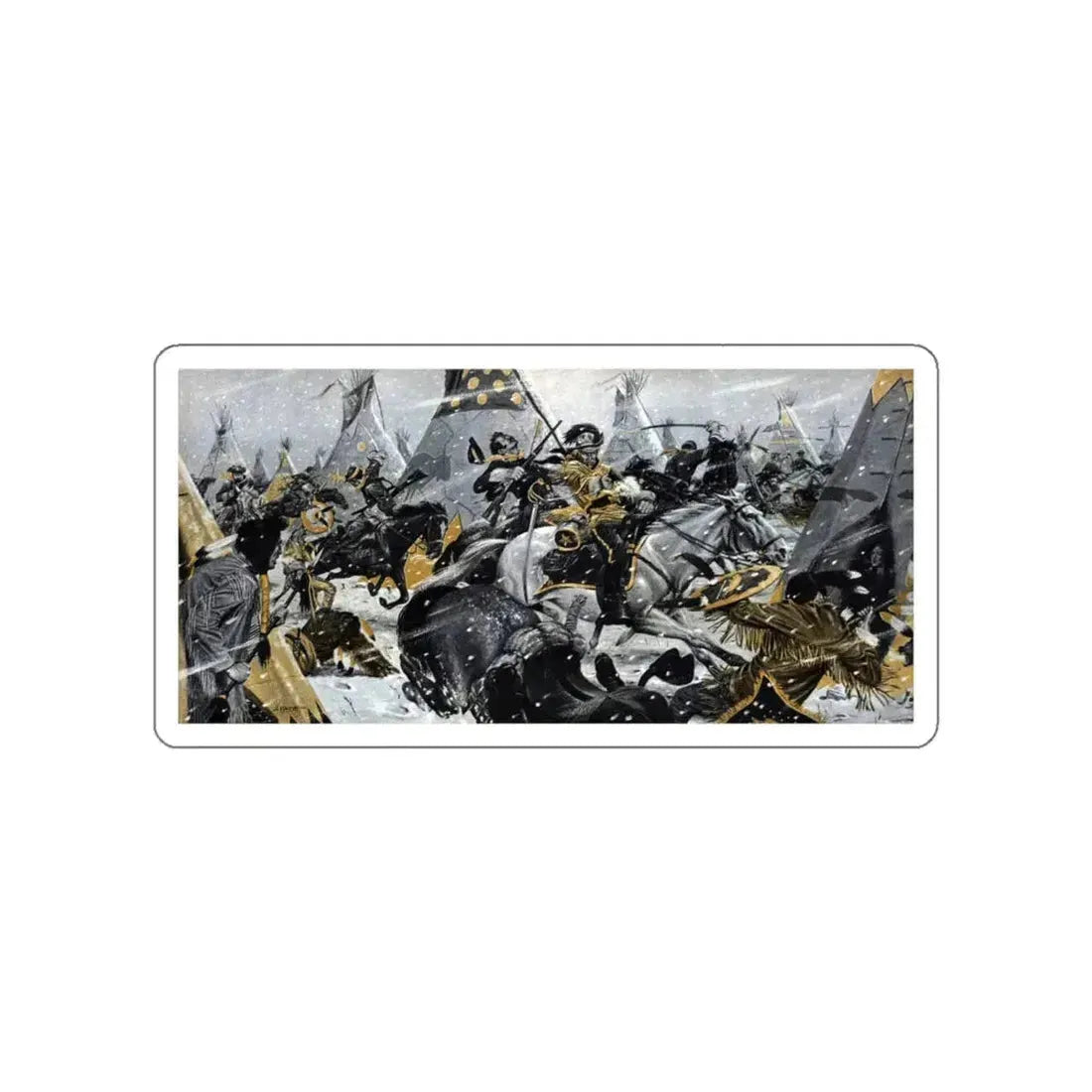 Did a Woman Die With Custer, Cavalier magazine, July 1958 (Magazine Illustration) STICKER Vinyl Die-Cut Decal White Die-Cut 5 Inch - The Sticker Space