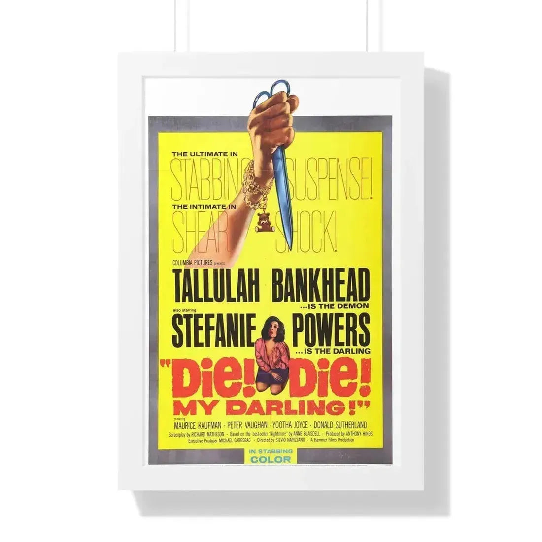 DIE! DIE! MY DARLING! 1965 - Framed Movie Poster 16″ x 24″ White - The Sticker Space