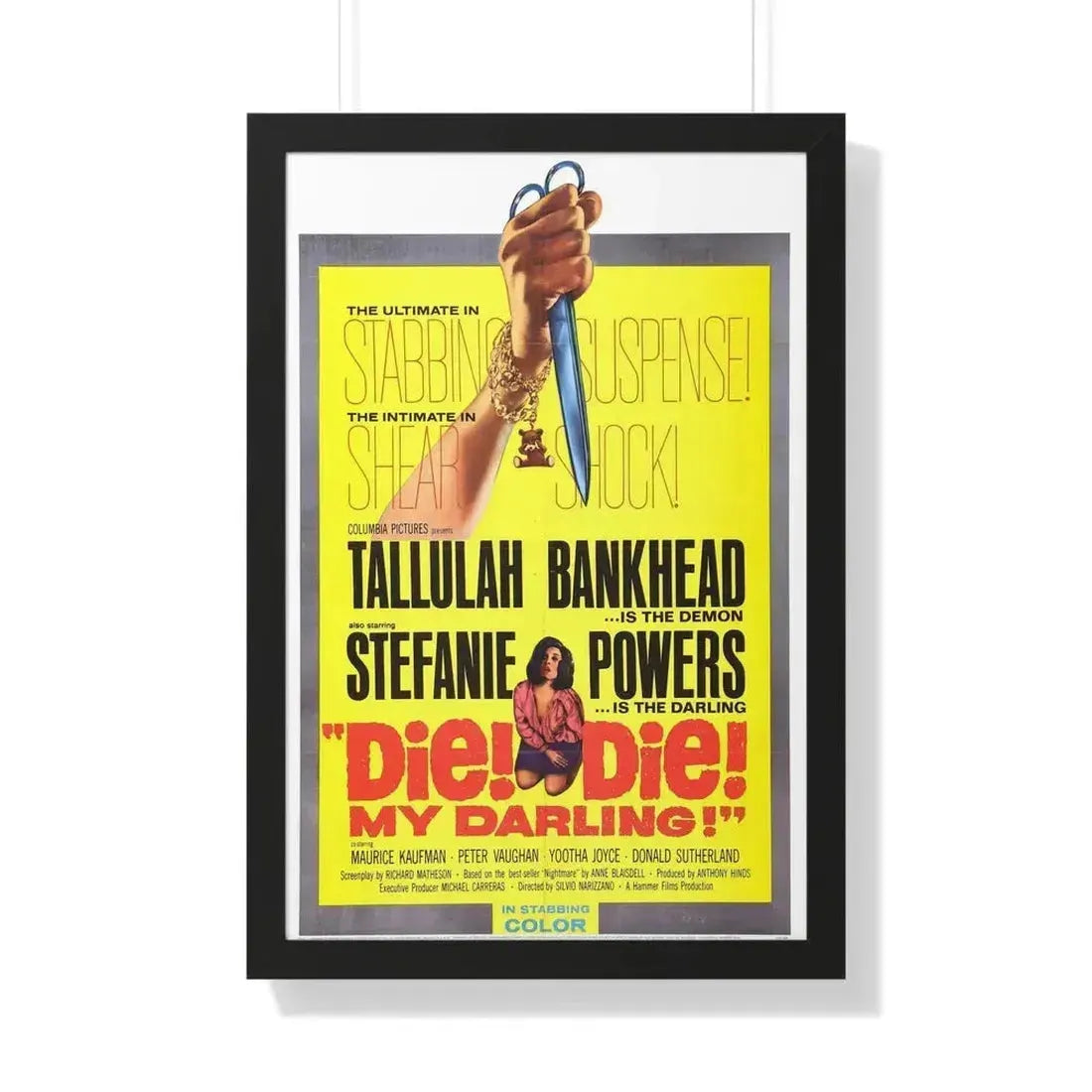 DIE! DIE! MY DARLING! 1965 - Framed Movie Poster 20" x 30" Black - The Sticker Space