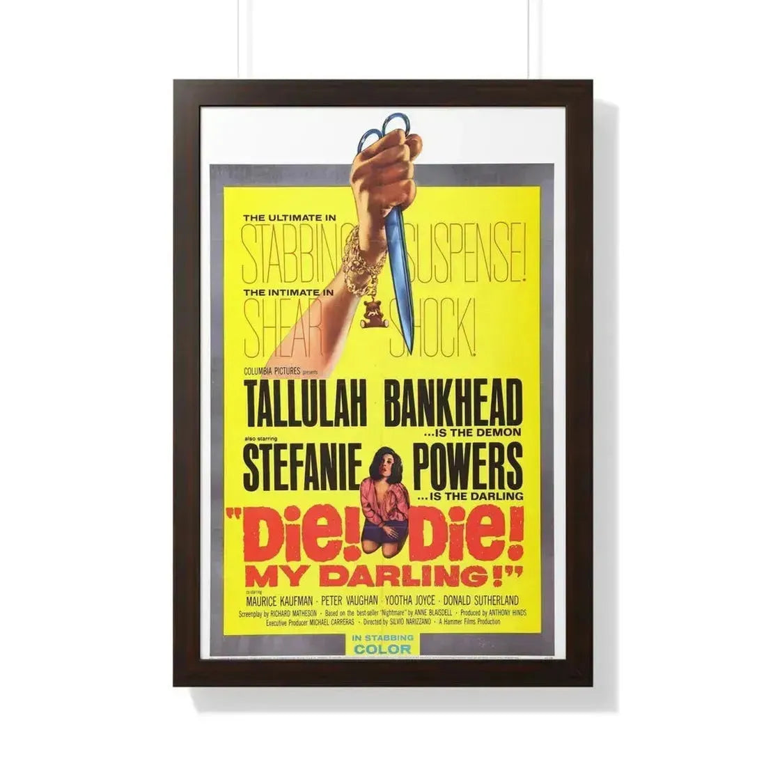 DIE! DIE! MY DARLING! 1965 - Framed Movie Poster 20" x 30" Walnut - The Sticker Space