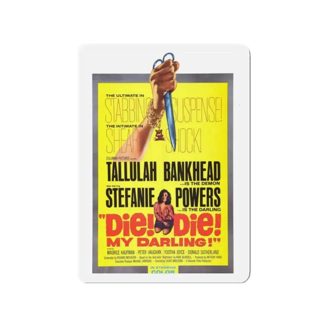DIE! DIE! MY DARLING! 1965 Movie Poster - Refrigerator Magnet 2 Inch - The Sticker Space